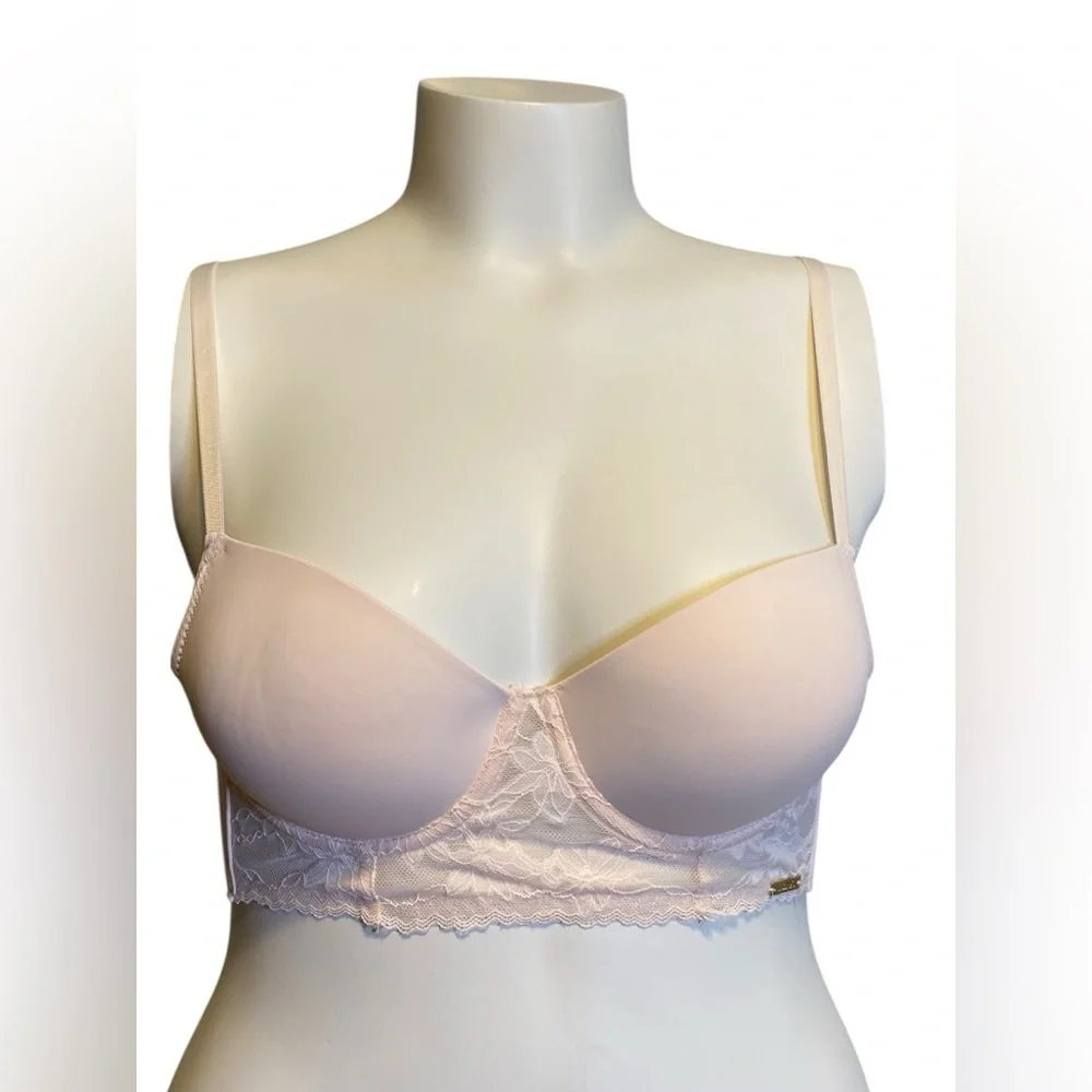 Jason Wu Blush Lace Underwire Adjustable Strap Demi bra women’s size 34B